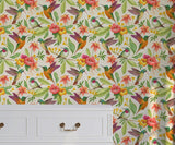 Daphne Amazing Hummingbird Floral Wallpaper