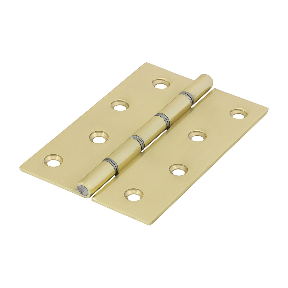 Double Steel Washered Hinges - Solid Brass - Polished Brass