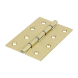 Double Steel Washered Hinges - Solid Brass - Polished Brass