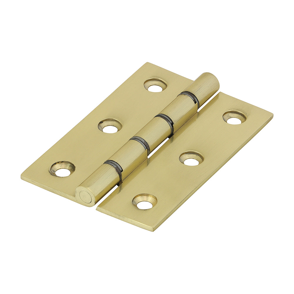 Double Steel Washered Hinges - Solid Brass - Polished Brass