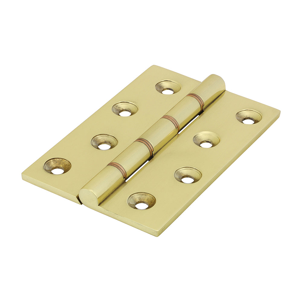 Double Phosphor Bronze Washered Hinges - Solid Brass - Polished Brass