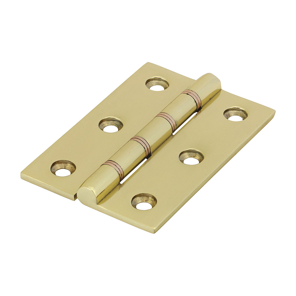 Double Phosphor Bronze Washered Hinges - Solid Brass - Polished Brass