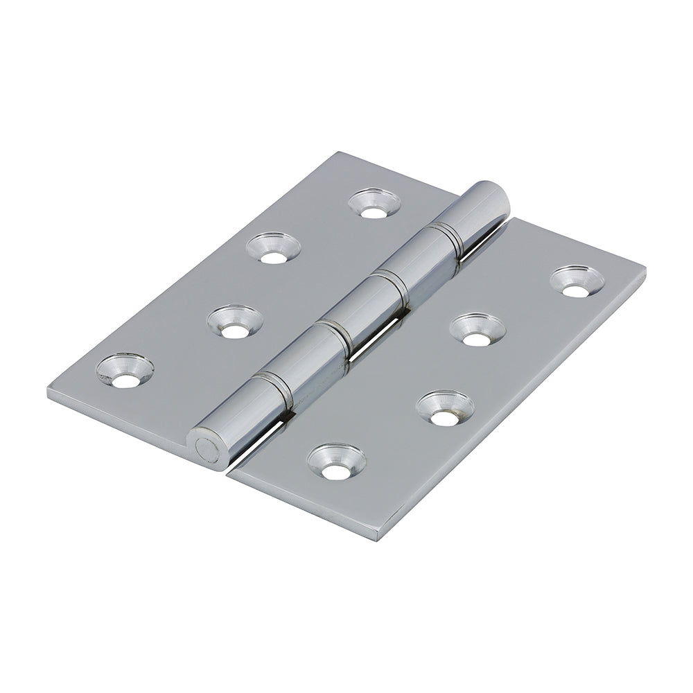Double Stainless Steel Washered Hinges - Solid Brass - Polished Chrome