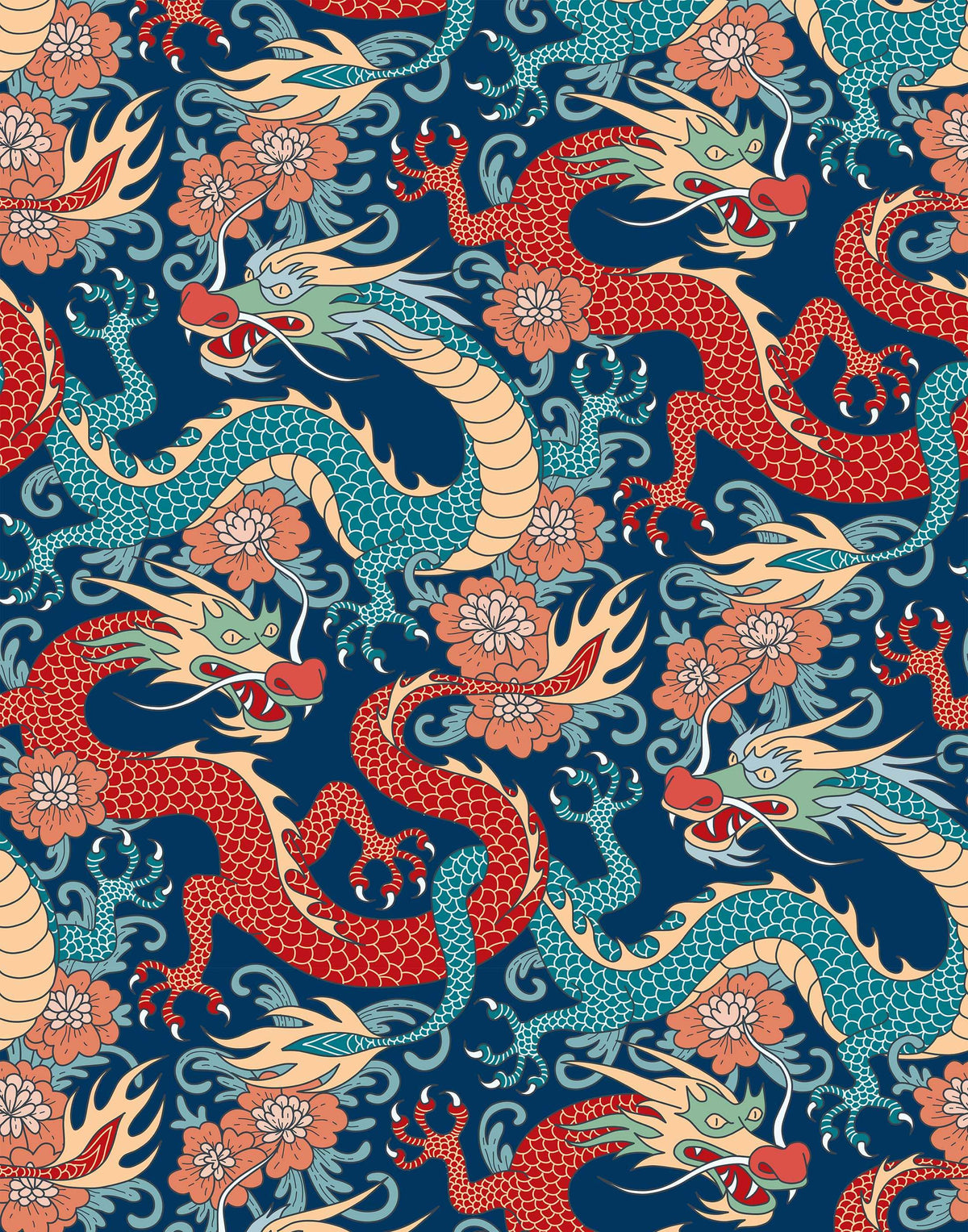 Scute Oriental Dragon Wallpaper