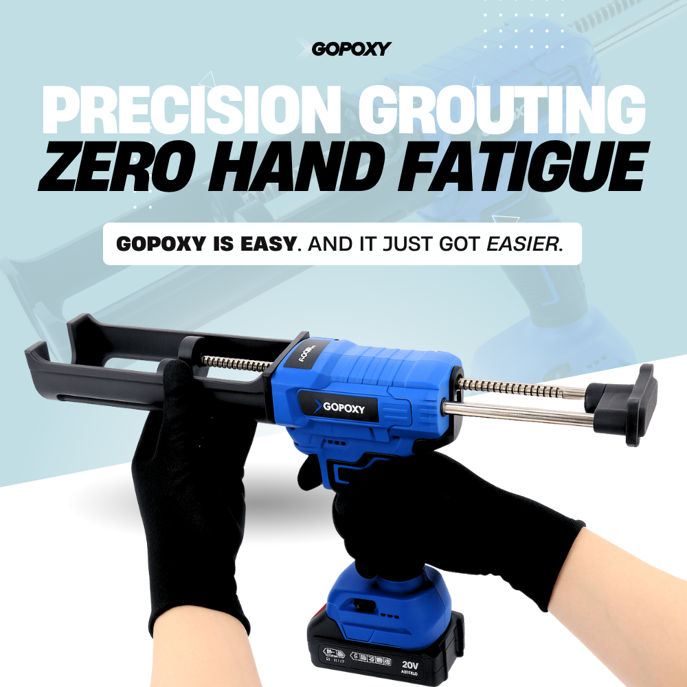 GoPoxy Electric Applicator Kit – Cordless Twin-Cartridge Grout Gun