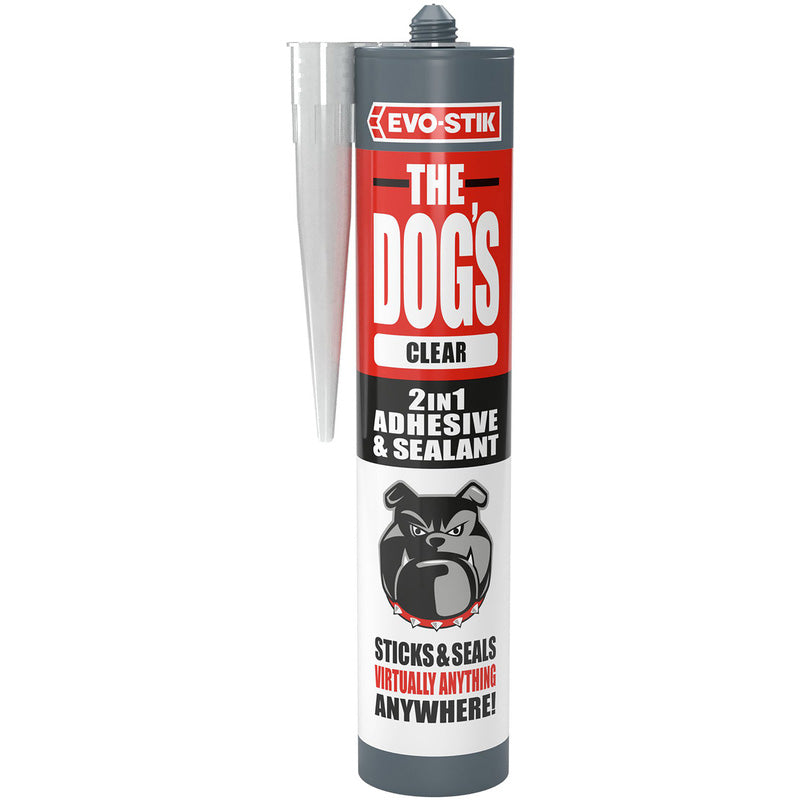 EVO-STIK The Dogs - Hybrid Adhesive & Sealant - Clear 290ml (1 Tube)