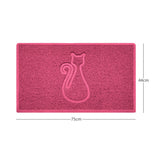 "Cat" Embossed Loofah Textured Spaghetti Door Mat