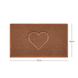 "Heart" Embossed Loofah Textured Spaghetti Door Mat