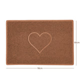 "Heart" Embossed Loofah Textured Spaghetti Door Mat