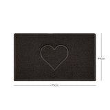"Heart" Embossed Loofah Textured Spaghetti Door Mat