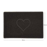 "Heart" Embossed Loofah Textured Spaghetti Door Mat