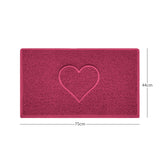 "Heart" Embossed Loofah Textured Spaghetti Door Mat
