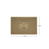 "Paw Print" Embossed Loofah Textured Spaghetti Door Mat