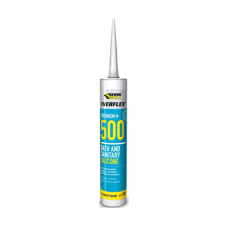 EVERBUILD® EVERFLEX® 500 Bath & Sanitary Silicone Sealant – 295ml