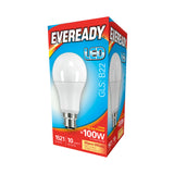 Eveready LED GLS Light Bulb - B22 - 1521 Lumen - 13.8W - Warm Light - Pack of 5
