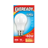 Eveready LED GLS Bulb B22 806lm 8.8W Warm White - Pack of 5