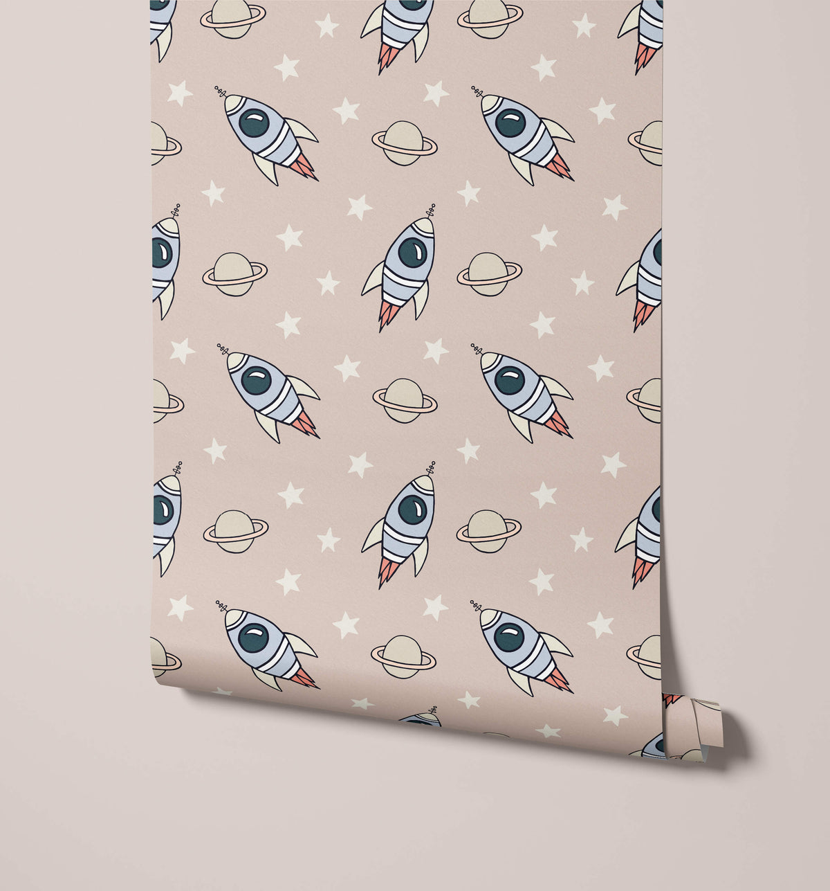 Explorer Designed Rockets Planets Stars Wallpaper