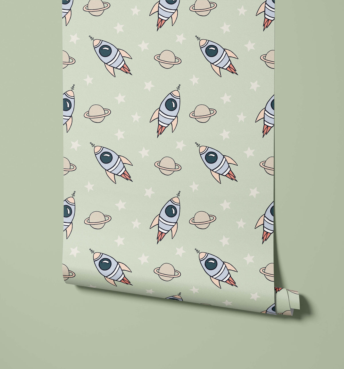 Explorer Designed Rockets Planets Stars Wallpaper