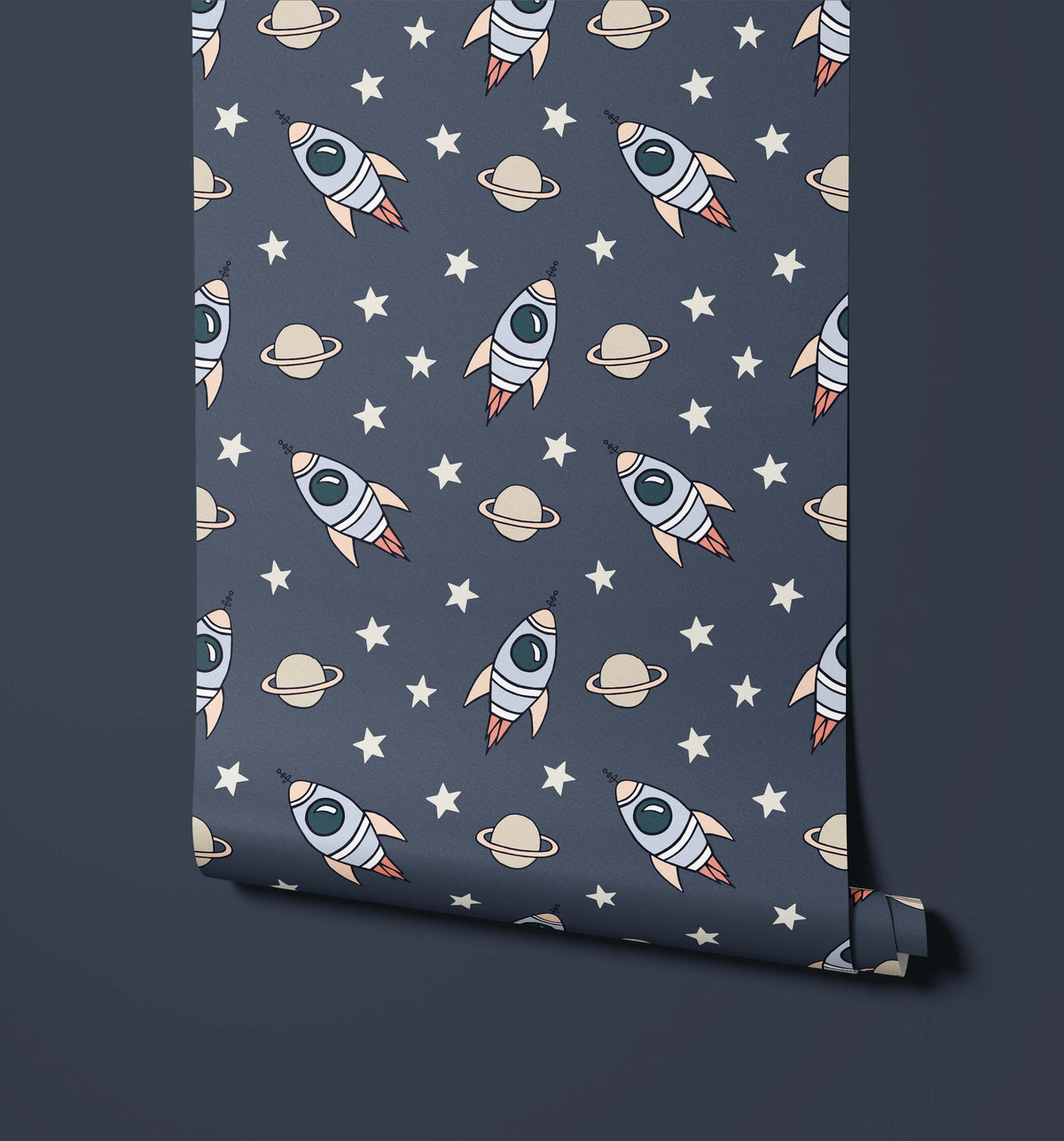 Explorer Designed Rockets Planets Stars Wallpaper