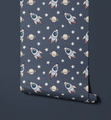 Explorer Designed Rockets Planets Stars Wallpaper