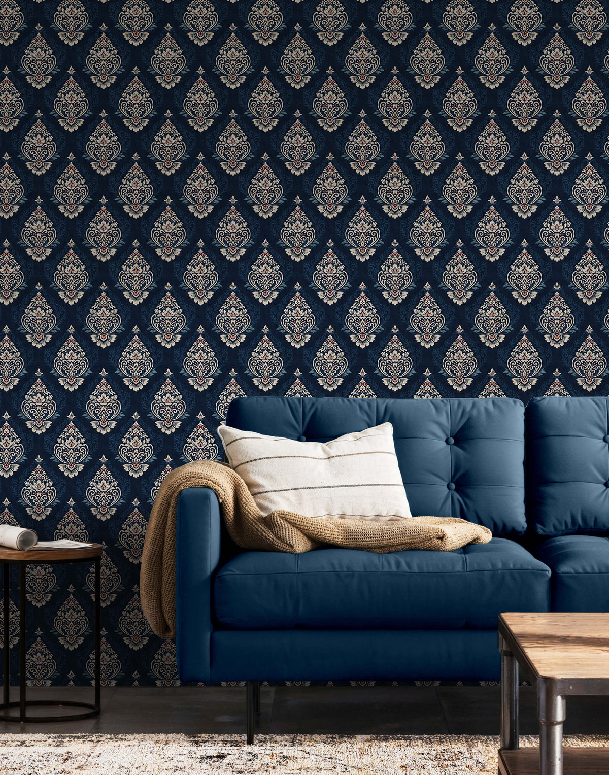 Ezra Damask Medallion Wallpaper