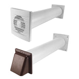 Through Wall Ventilation Kit – STYL Fan with Timer/Humidistat and Brown External Vent