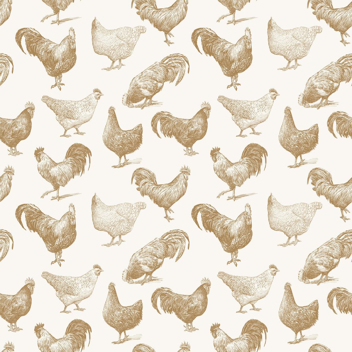 Farley Get Farmhouse Look Chicken Wallpaper