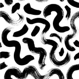 Filbert Black White Brushstroke Wallpaper