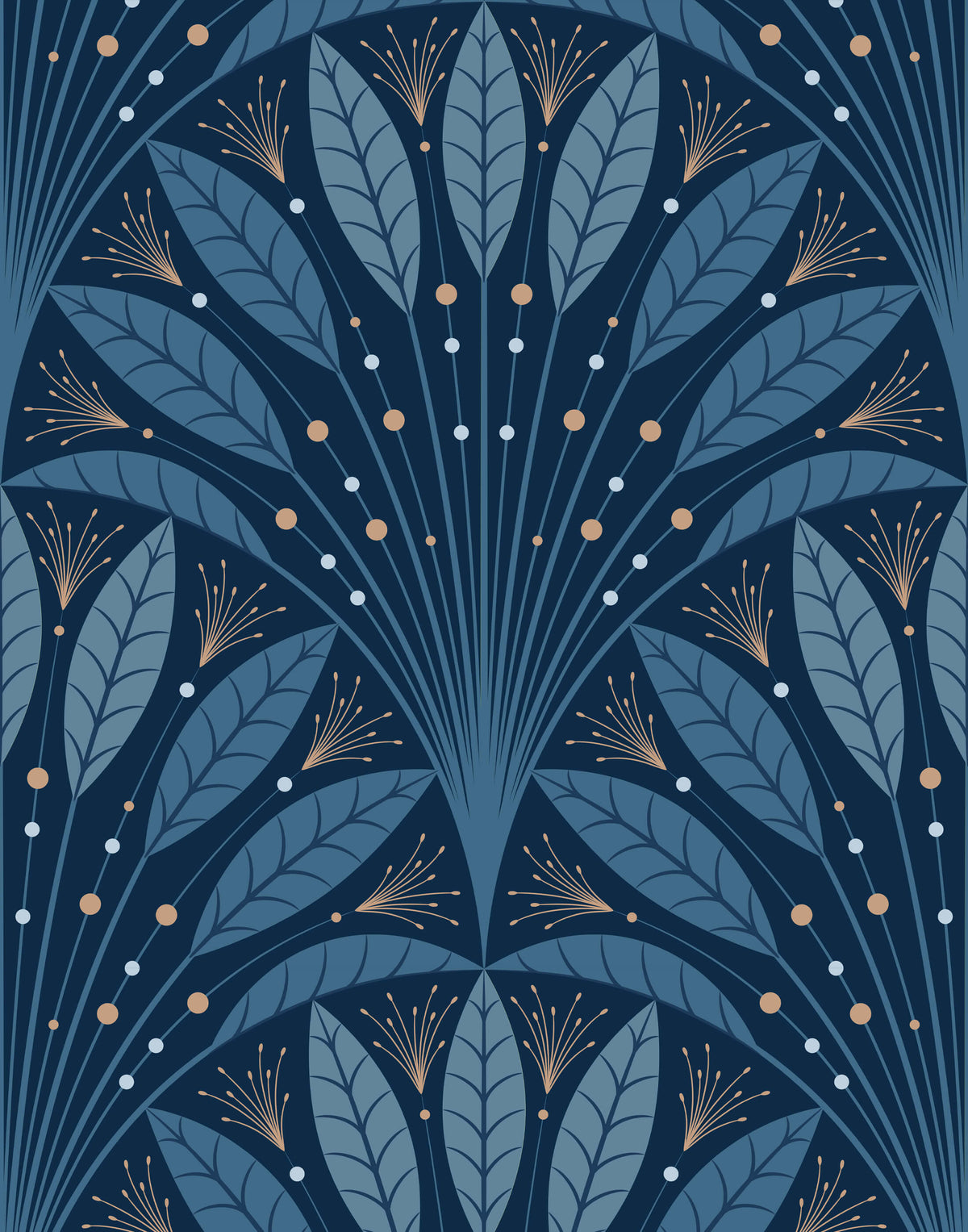 Frond Art Deco Wallpaper