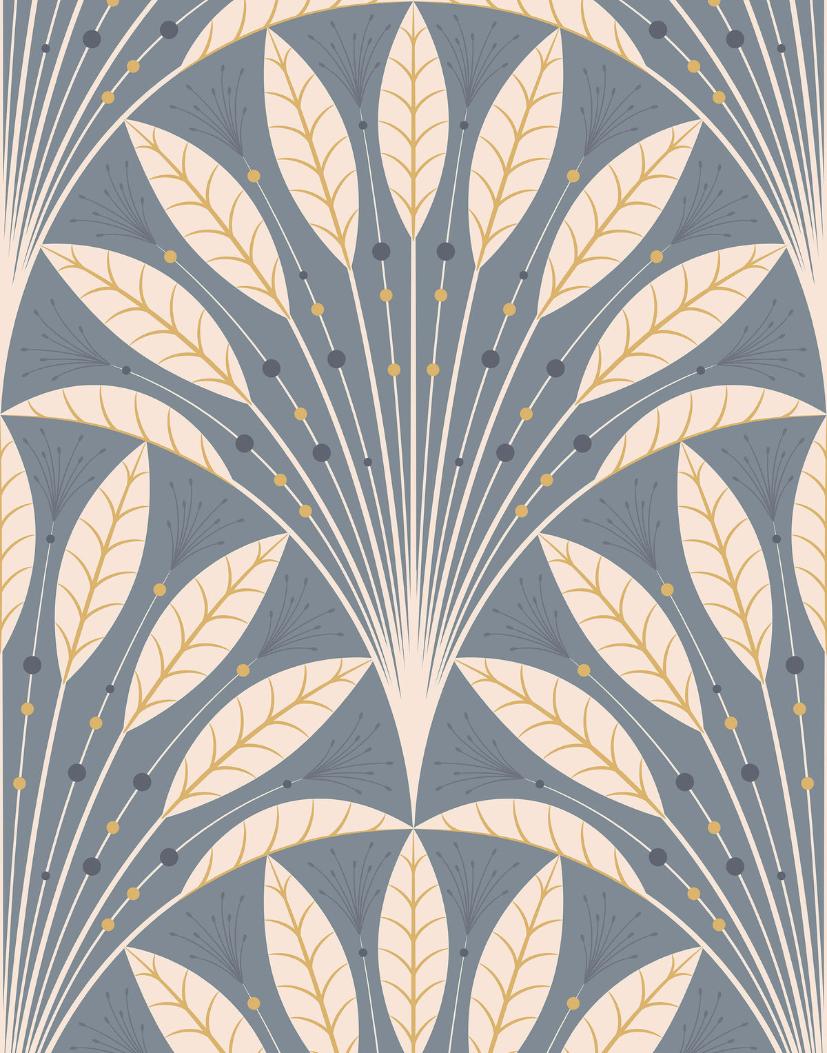 Frond Art Deco Wallpaper