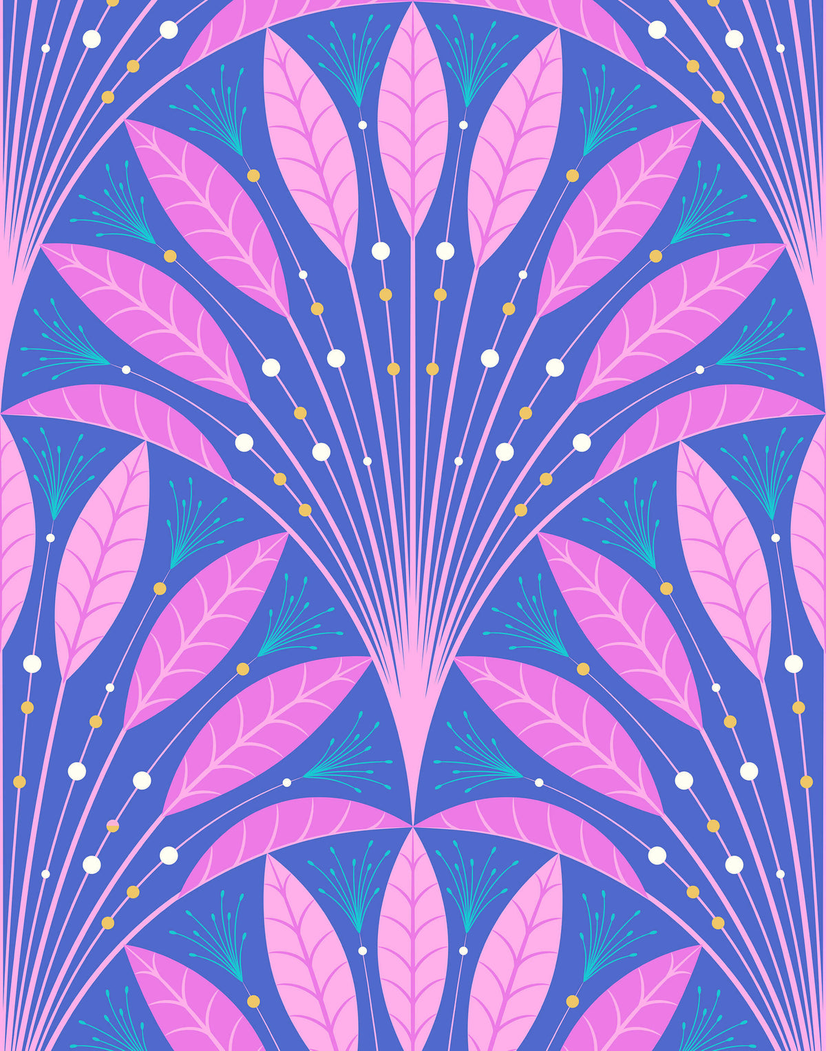 Frond Art Deco Wallpaper