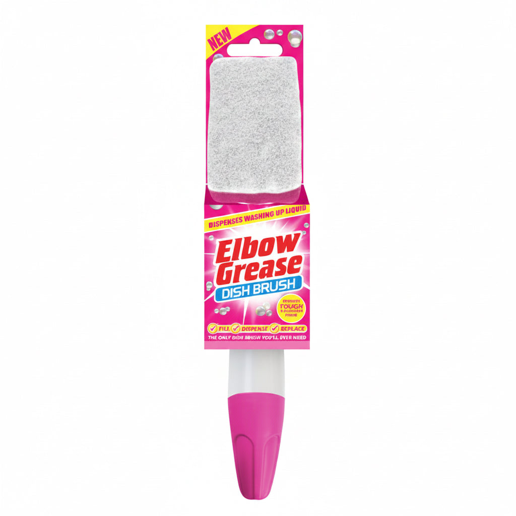 Elbow Grease dish dispensing brush - pink