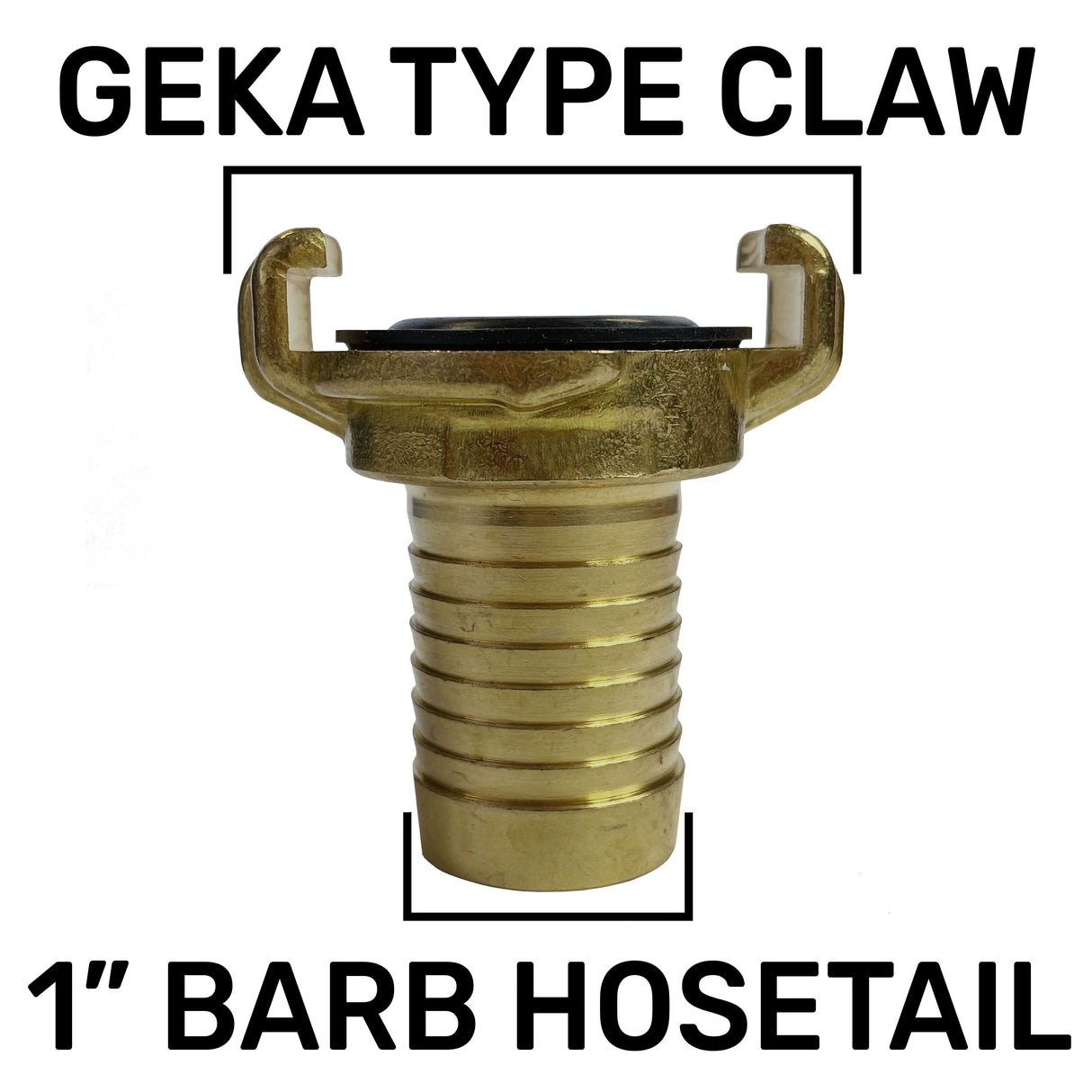 Geka Type Brass Claw Set – 25mm Barb and 1” BSP Female