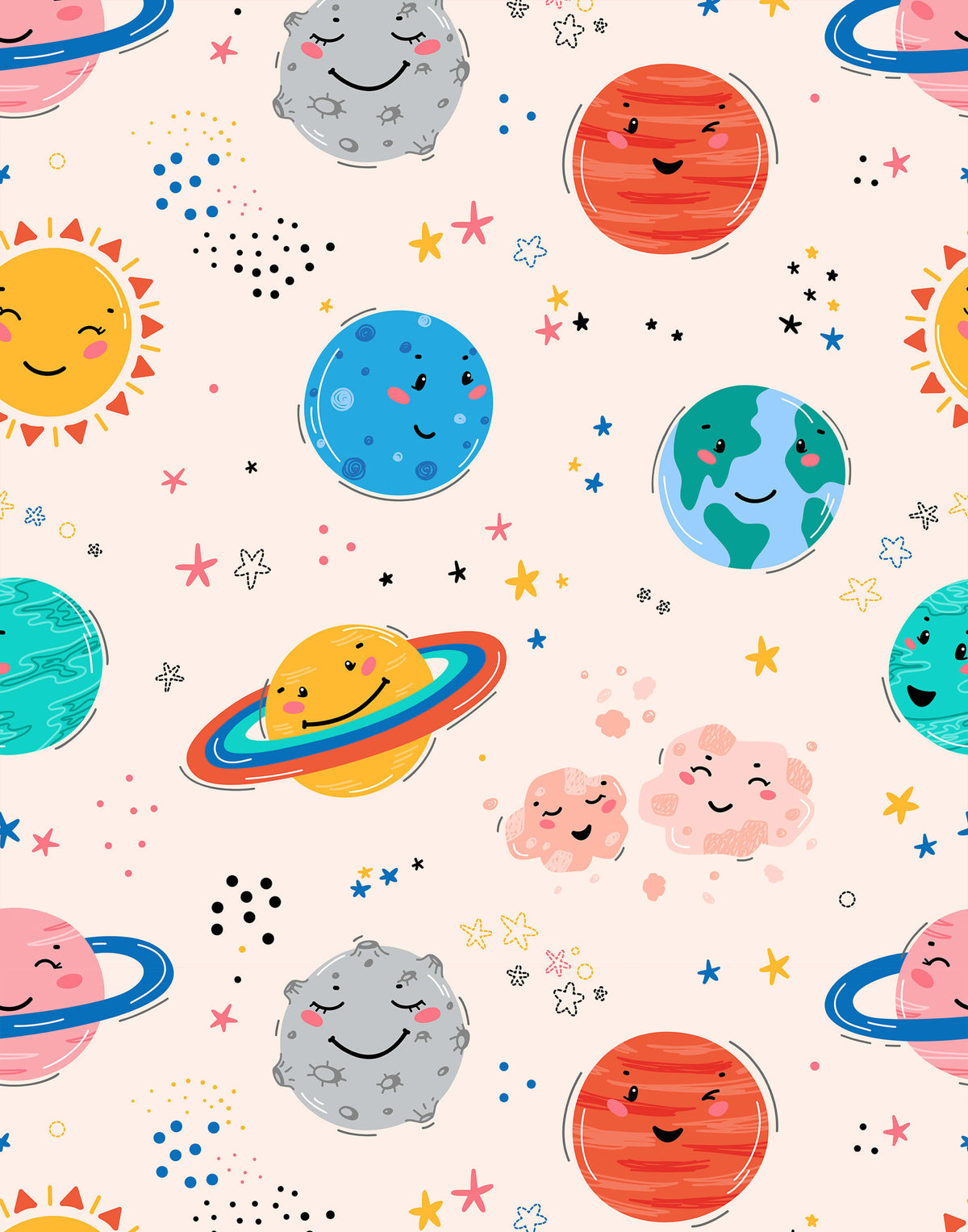 Galaxy Fun Bright Imaginative Wallpaper