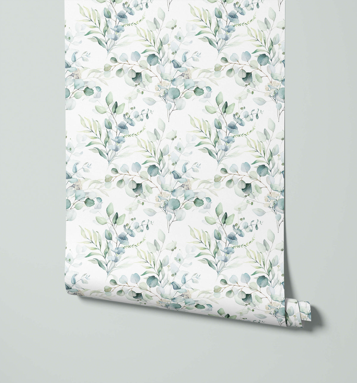 Gum Tones Watercolour Eucalyptus Leaf Wallpaper