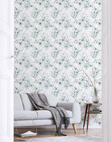 Gum Tones Watercolour Eucalyptus Leaf Wallpaper