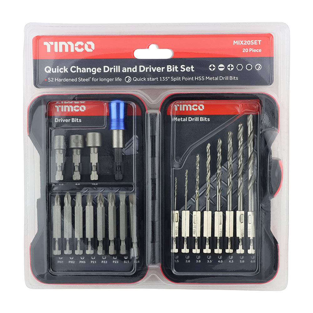 HSS Drill & Driver Bit Set – Mixed - 20 Piece
