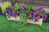 Rustic wooden garden planters 20cm wide