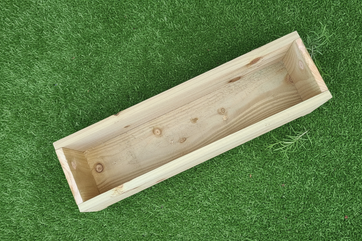 Rustic wooden garden planters 20cm wide