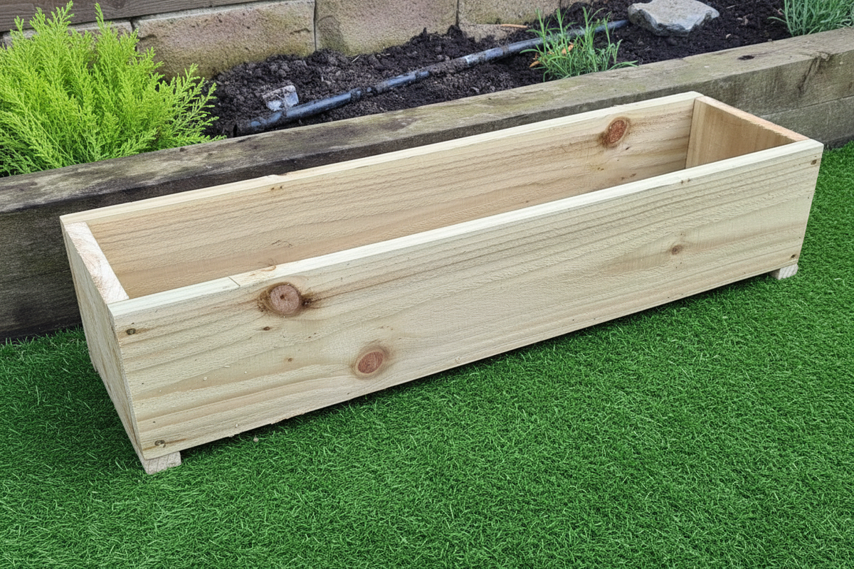 Rustic wooden garden planters 20cm wide