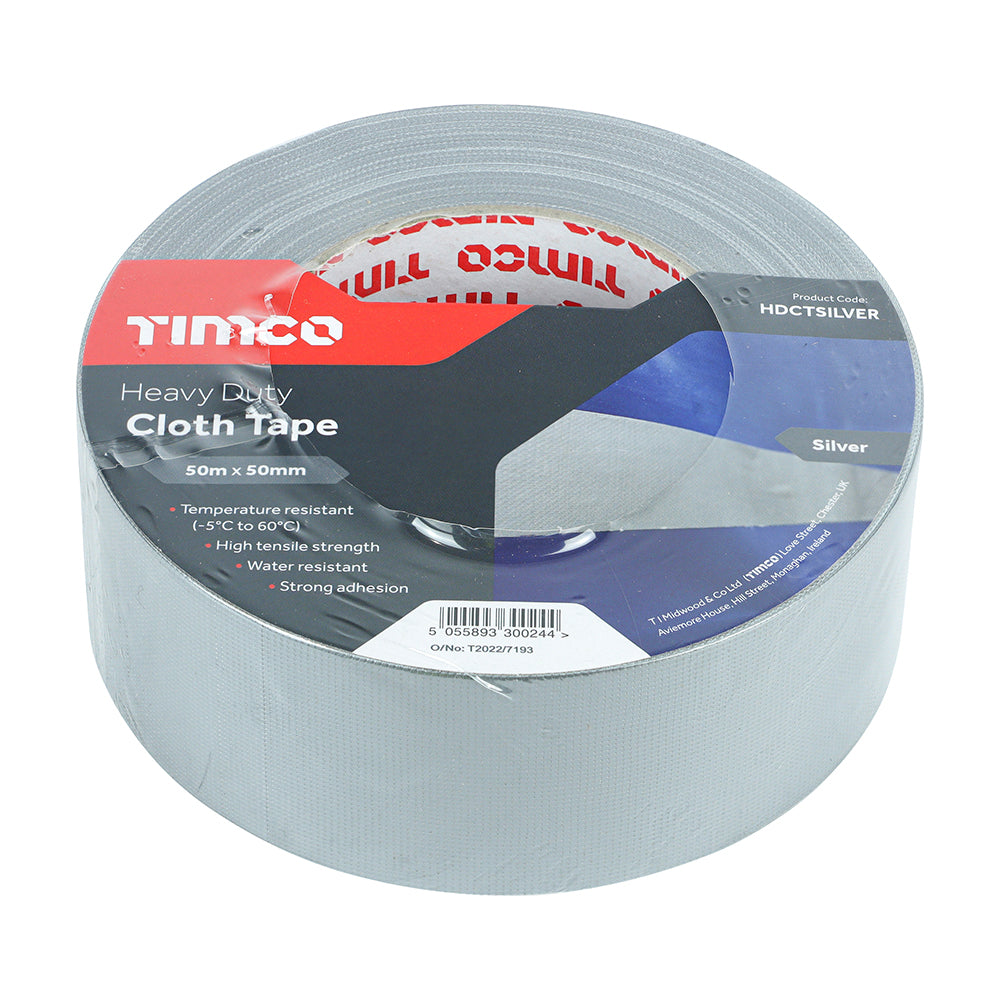 Heavy Duty Cloth Tape - 50m - Silver