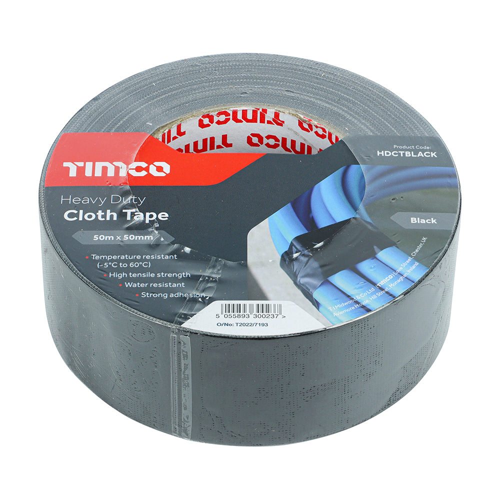 Heavy Duty Cloth Tape - 50m - Black