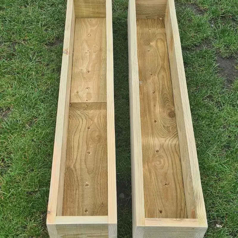 2 x rustic wooden garden planters. Delivered Ready Assembled
