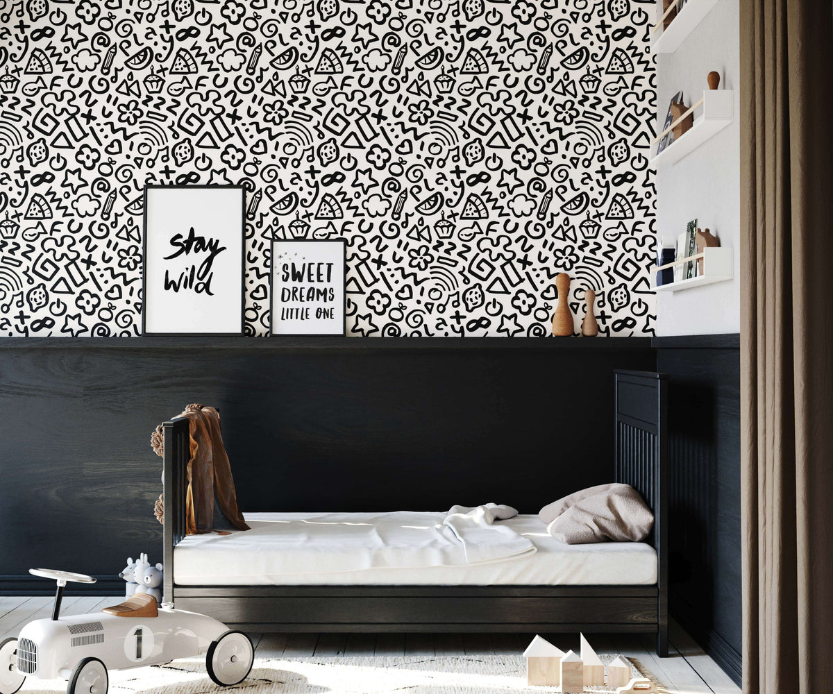 Hip Perfectly Childrens Room Setting Wallpaper