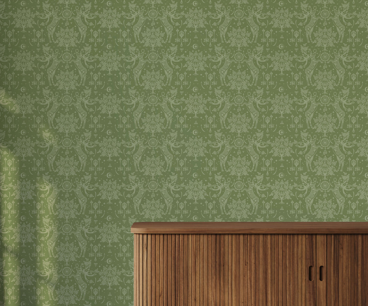 Hjort Cosy Retreat Scandi Deer Wallpaper