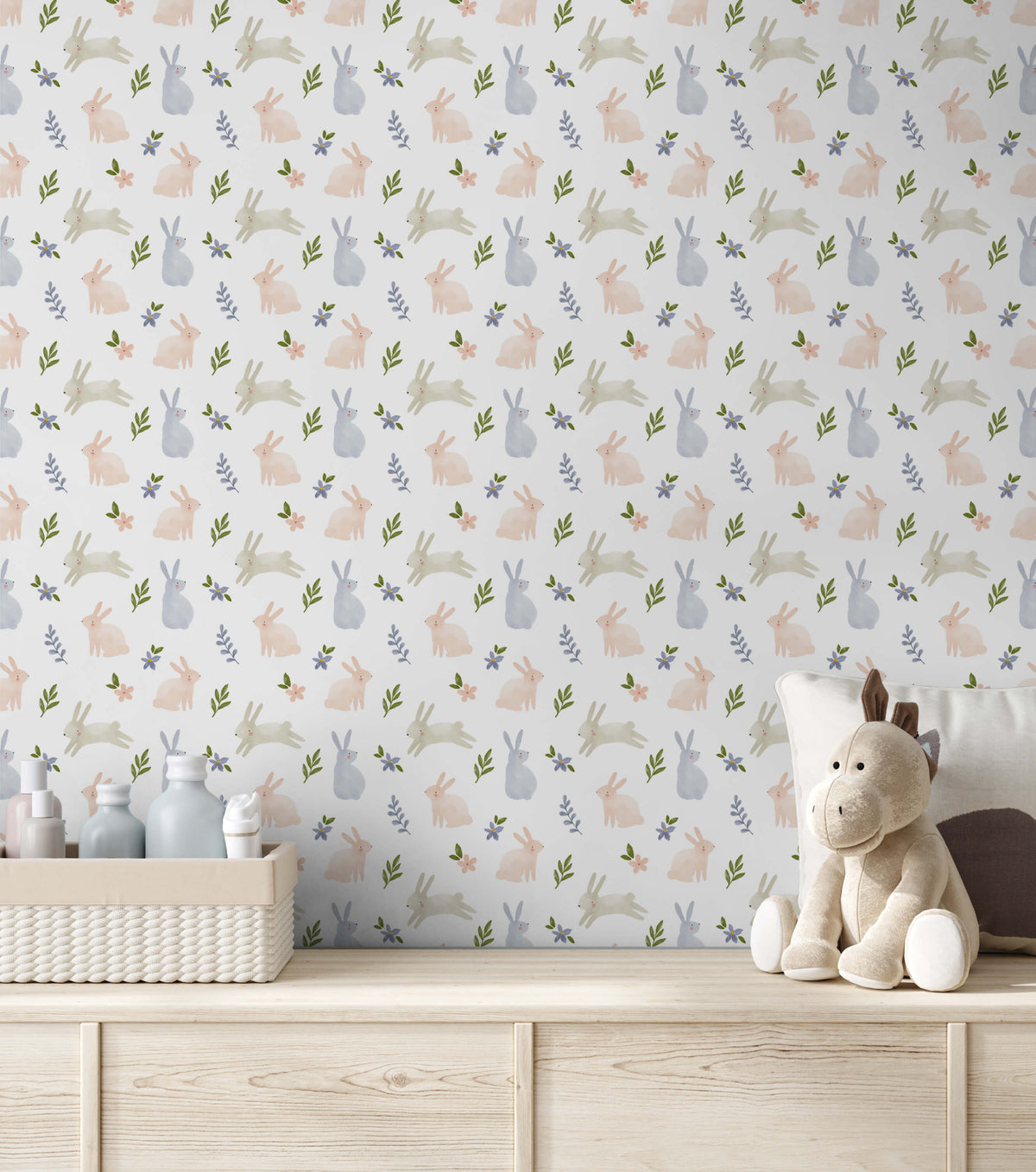 Hop Woodland Rabbit Wallpaper