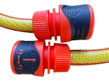Premium Garden Hose Yellow with Orange Lock Connectors