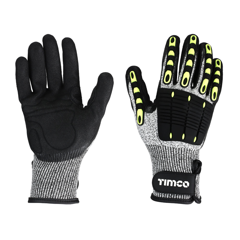 Impact Protection & Cut Level 5 Glove – Sandy Nitrile Coated, HPPE Glass Fibre with TPR Pads