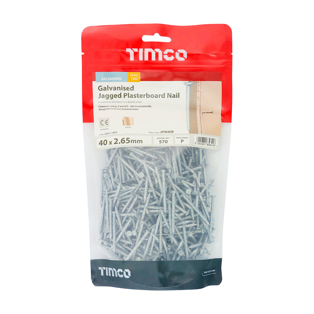 Jagged Plasterboard Nails – Galvanised