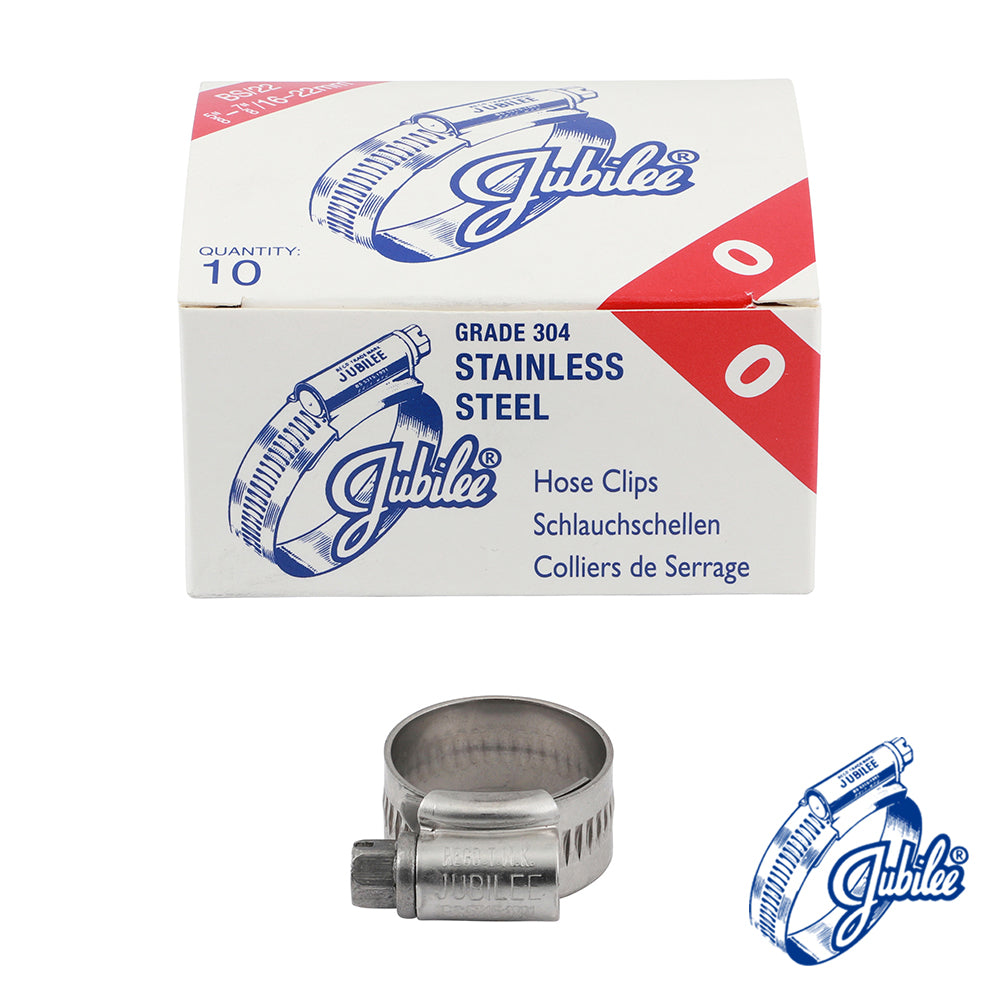 Jubilee® Clip A2 304 Stainless Steel - 16 - 22mm (Box of 10)